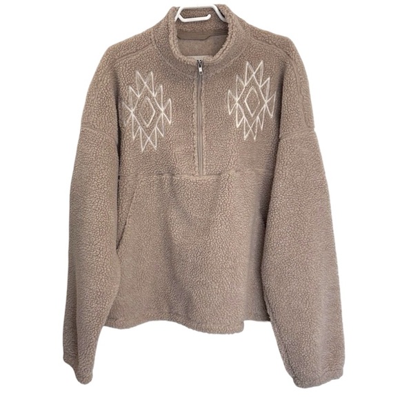 Urban Outfitters BDG Scotty Chainstitch Fleece Half-Zip Mock Neck Size L NWT - Picture 3 of 10